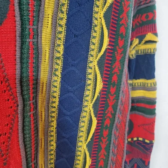 Men’s Koto Urban Outfitters Coogie Type Textured Knit Sweater Size XS Red Blue - Picture 4 of 14